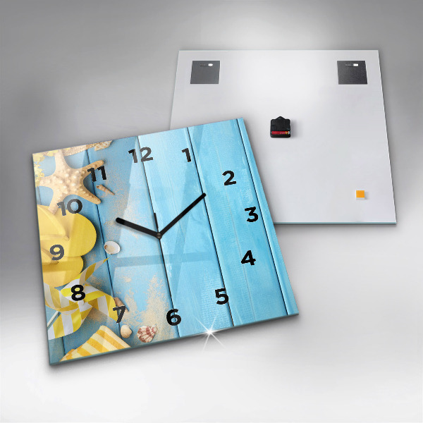 Square wall clock Beach accessories and boards