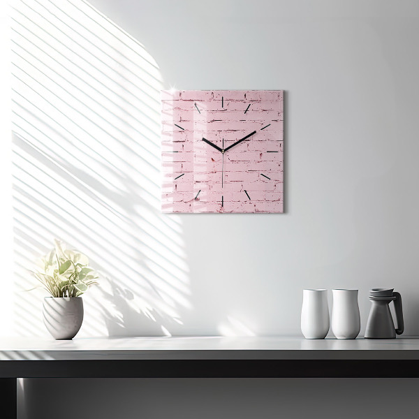 Square wall clock Brick wall