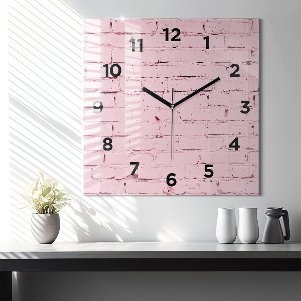 Square wall clock Brick wall