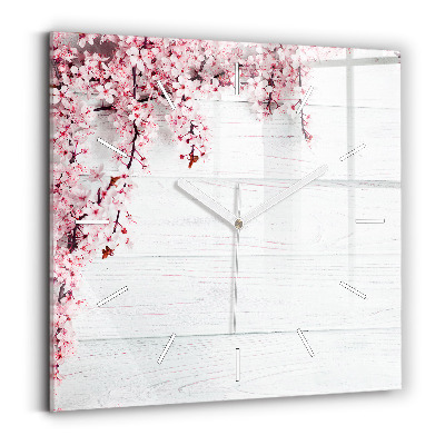 Square wall clock Spring flowers
