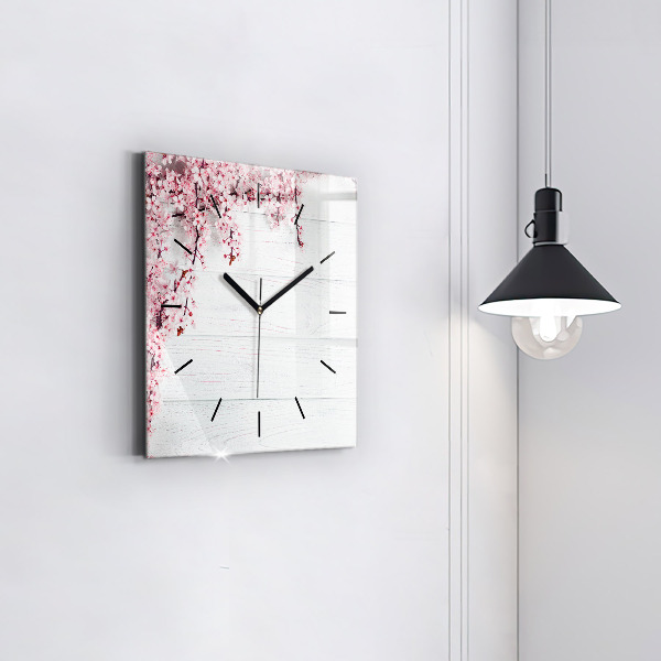 Square wall clock Spring flowers