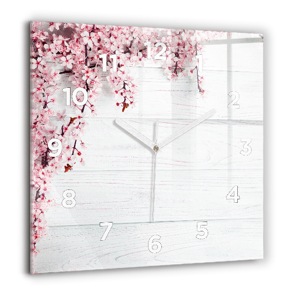 Square wall clock Spring flowers