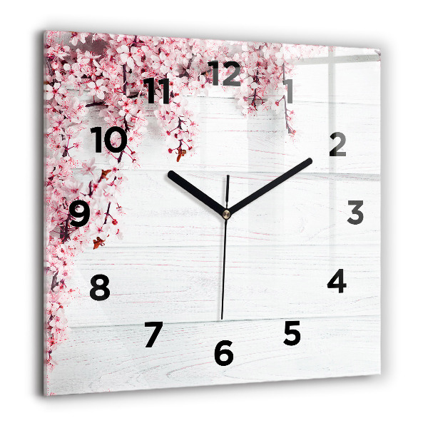 Square wall clock Spring flowers