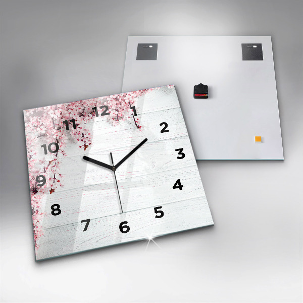 Square wall clock Spring flowers