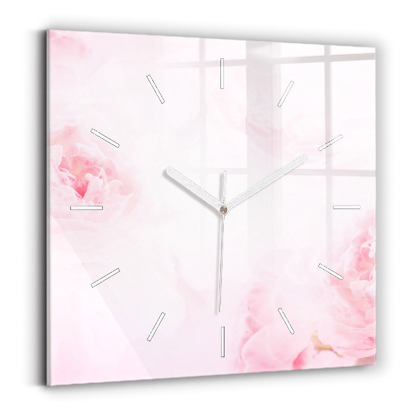 Square wall clock Blooming flowers