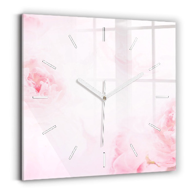 Square wall clock Blooming flowers