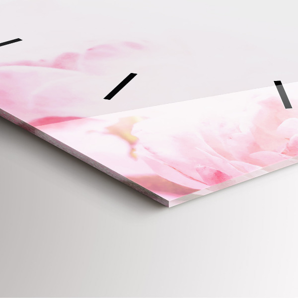 Square wall clock Blooming flowers