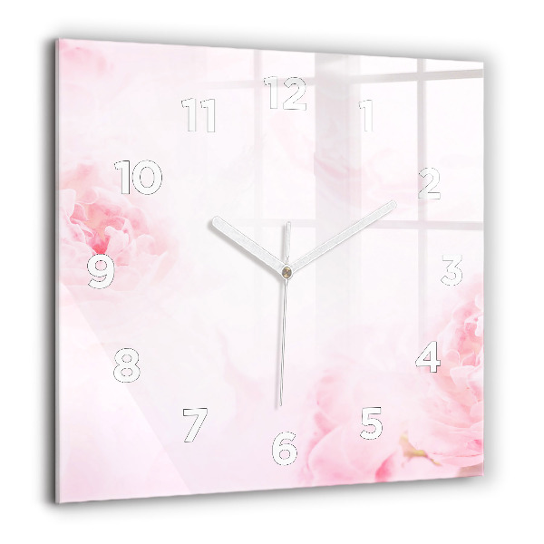 Square wall clock Blooming flowers