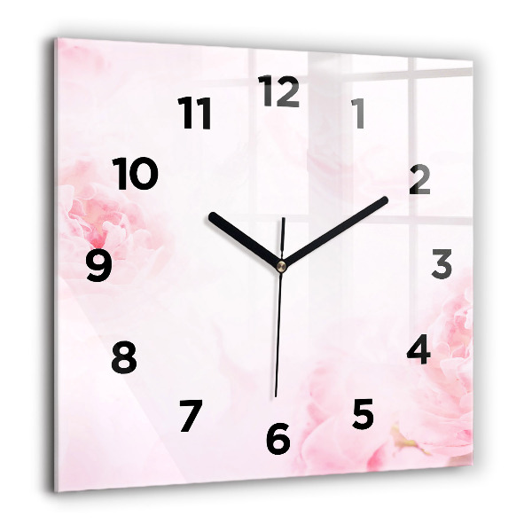 Square wall clock Blooming flowers