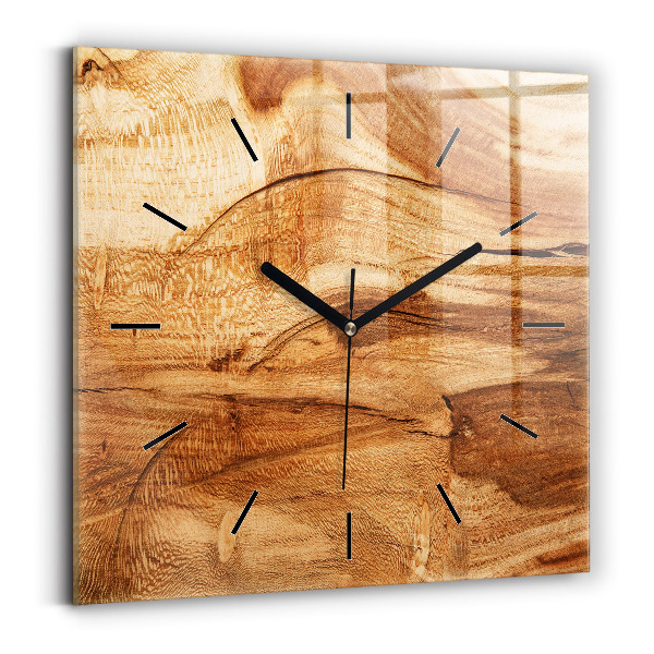 Square wall clock Wood texture