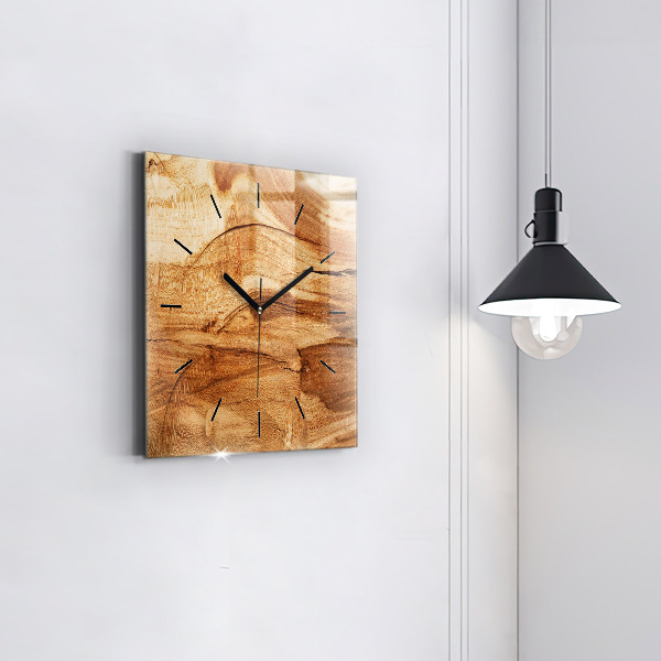 Square wall clock Wood texture
