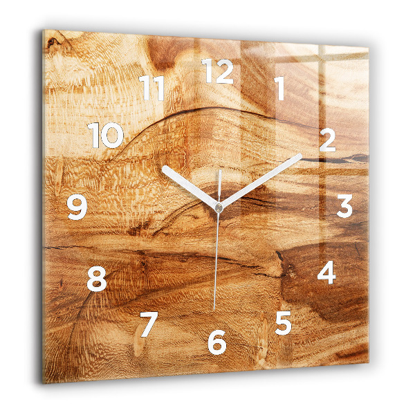 Square wall clock Wood texture