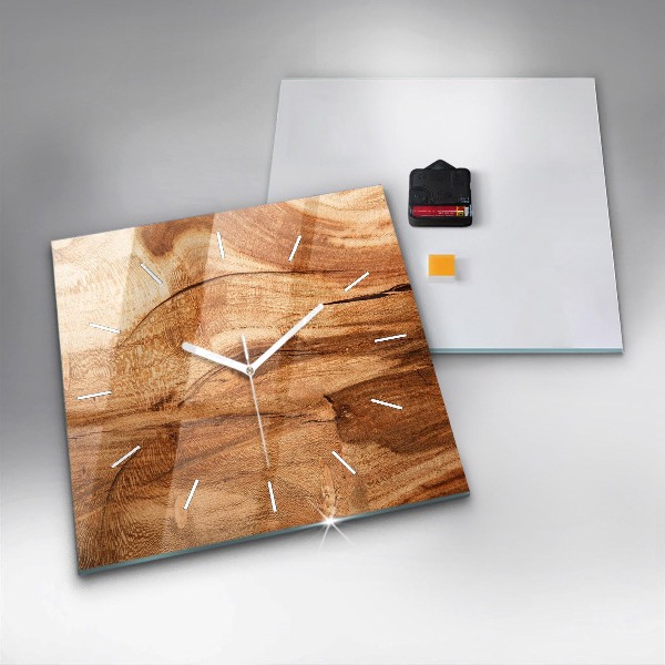 Square wall clock Wood texture