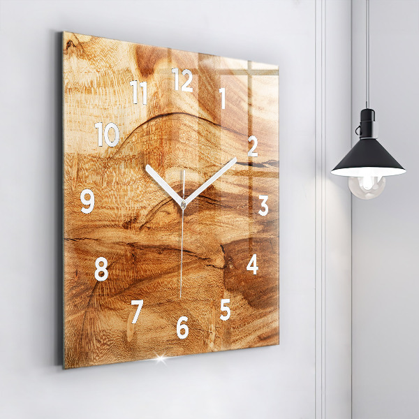 Square wall clock Wood texture