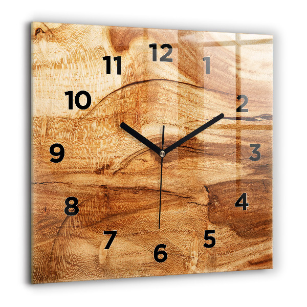 Square wall clock Wood texture