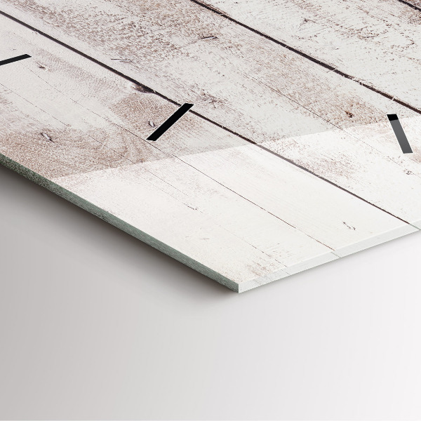 Square wall clock Light wood planks