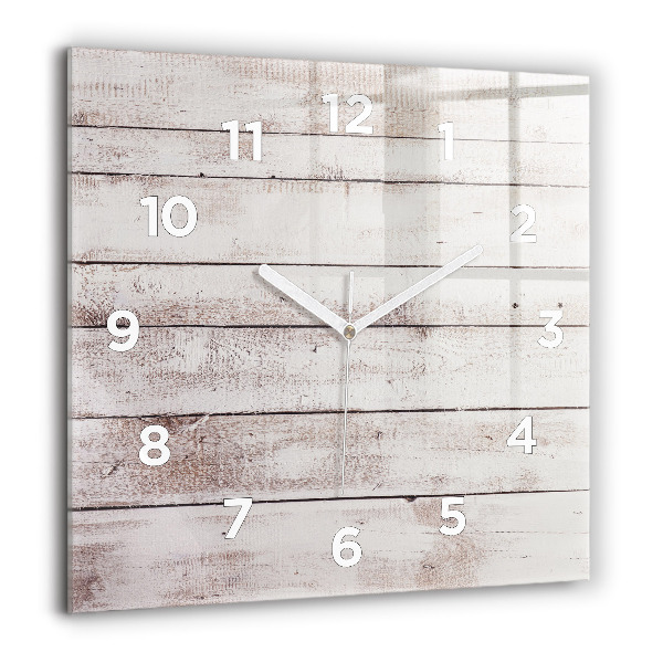 Square wall clock Light wood planks