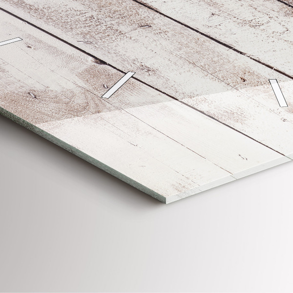 Square wall clock Light wood planks