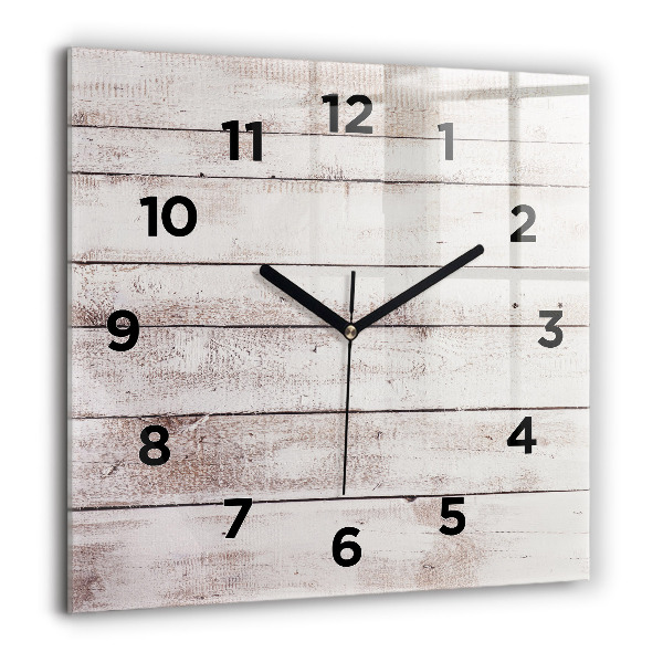 Square wall clock Light wood planks