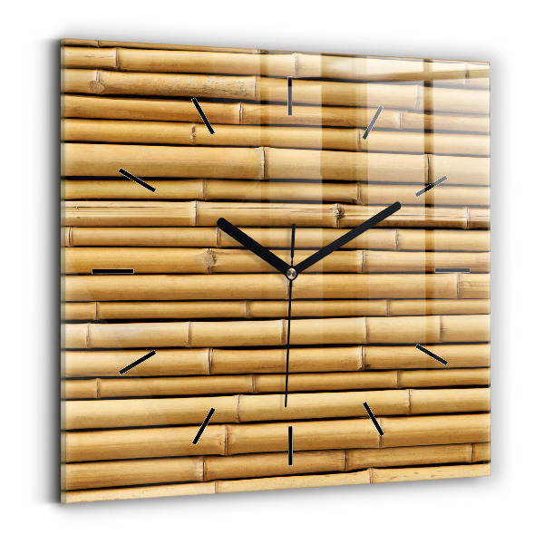 Square wall clock Bamboo sticks