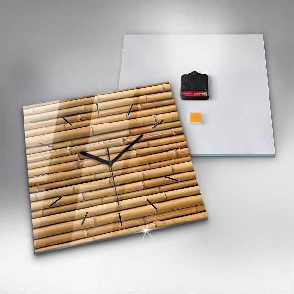 Square wall clock Bamboo sticks