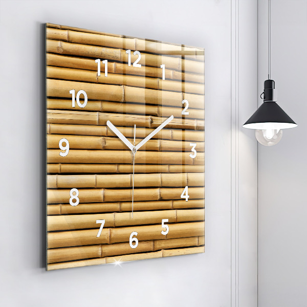 Square wall clock Bamboo sticks