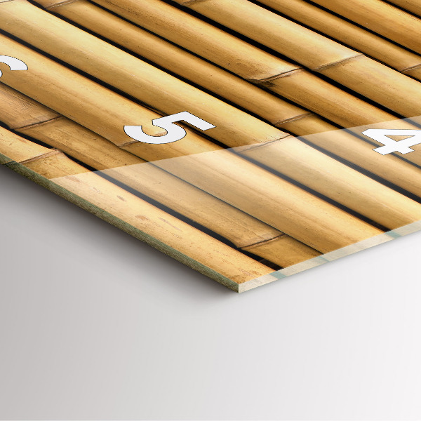 Square wall clock Bamboo sticks