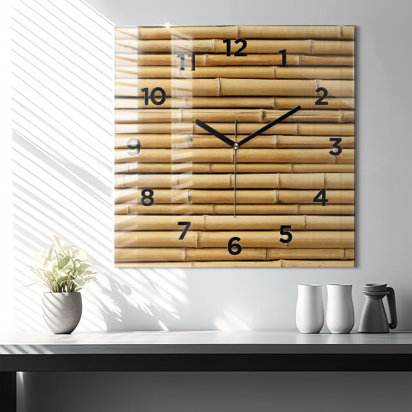Square wall clock Bamboo sticks