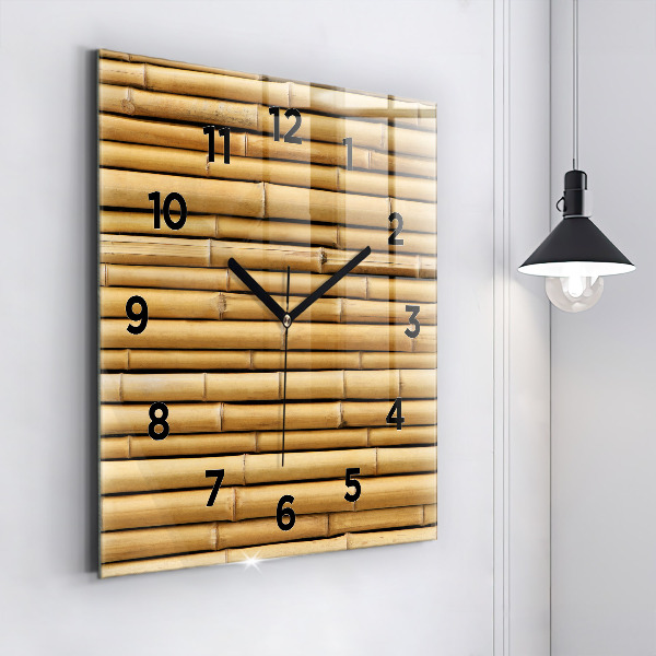 Square wall clock Bamboo sticks