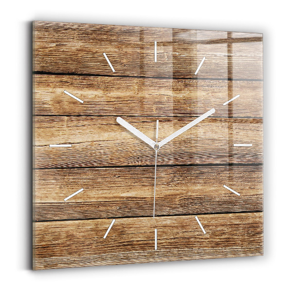 Square wall clock Wooden boards