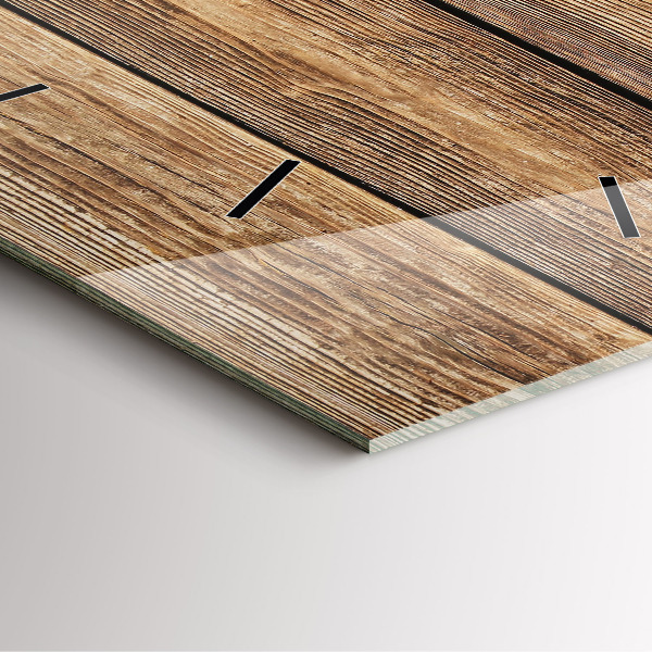 Square wall clock Wooden boards