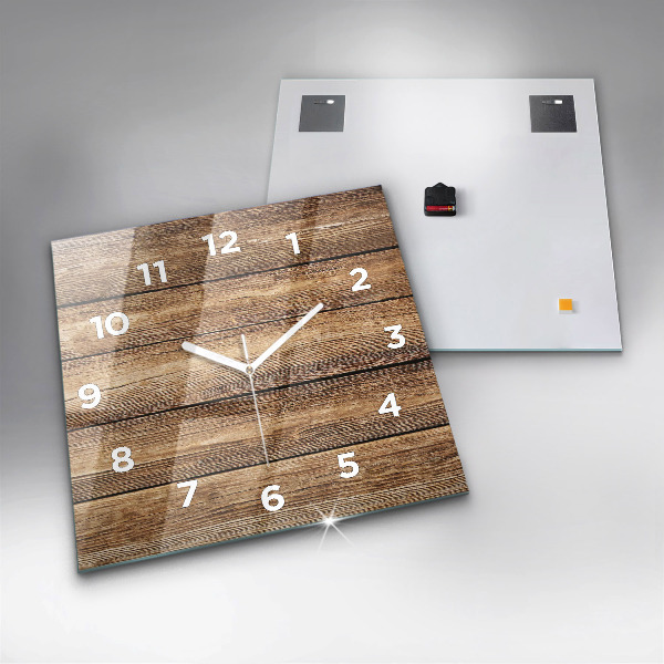 Square wall clock Wooden boards