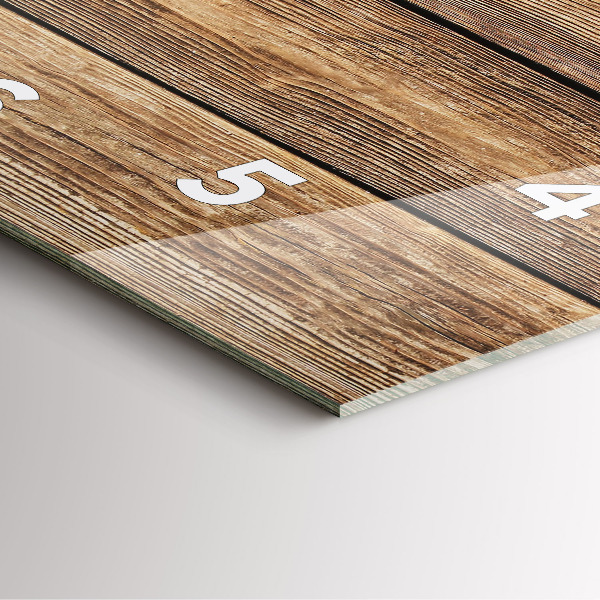 Square wall clock Wooden boards