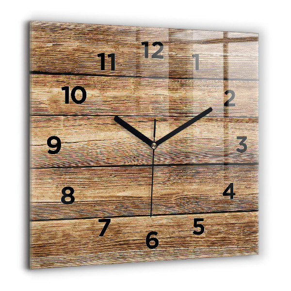 Square wall clock Wooden boards
