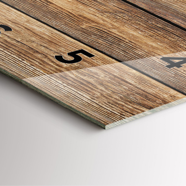 Square wall clock Wooden boards