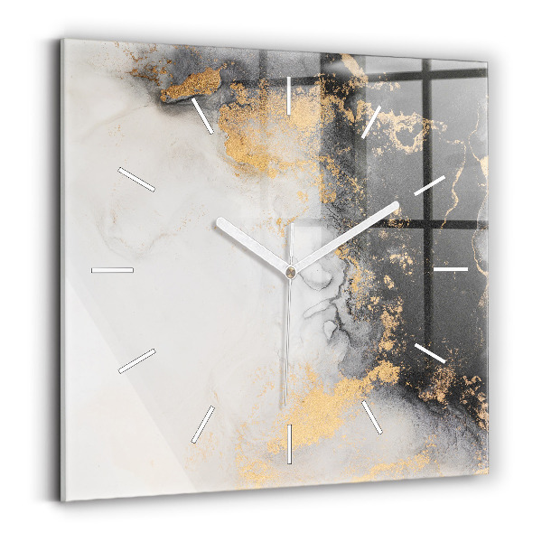 Square wall clock Artistic marble