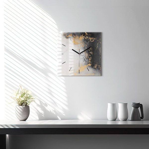 Square wall clock Artistic marble