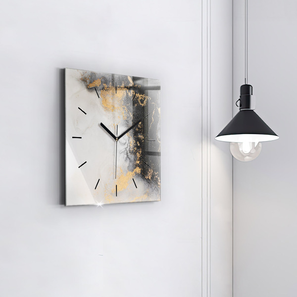 Square wall clock Artistic marble