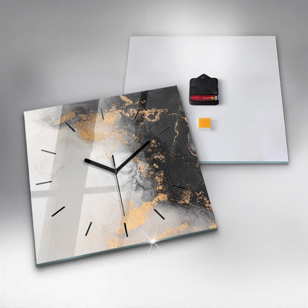 Square wall clock Artistic marble