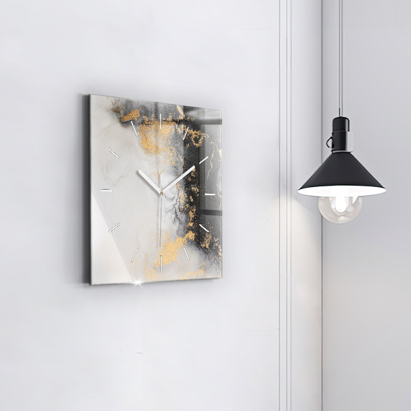 Square wall clock Artistic marble