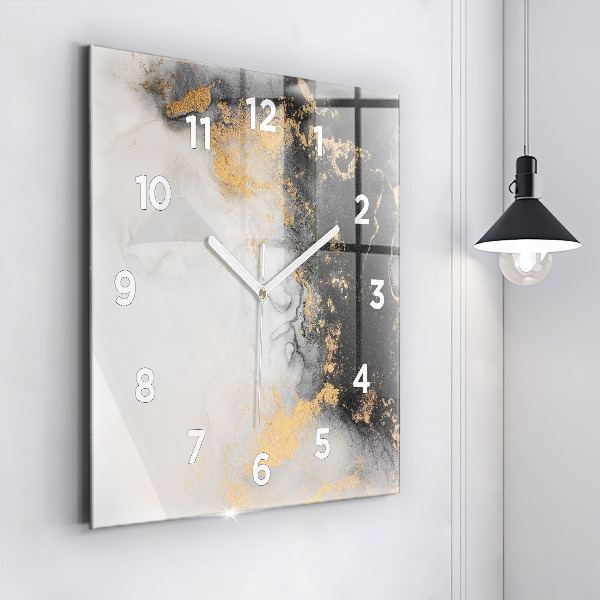 Square wall clock Artistic marble