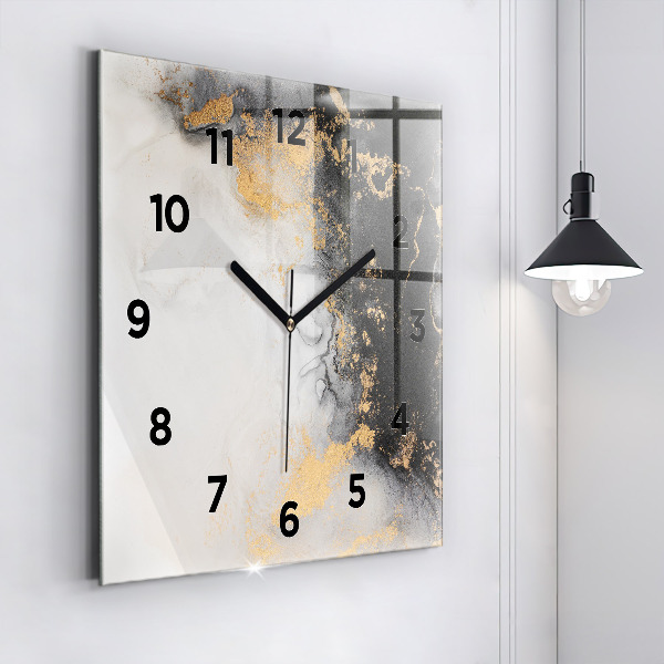 Square wall clock Artistic marble