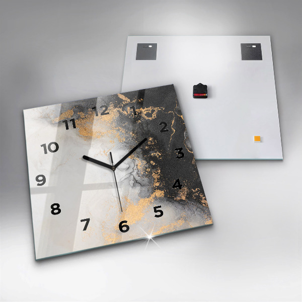 Square wall clock Artistic marble