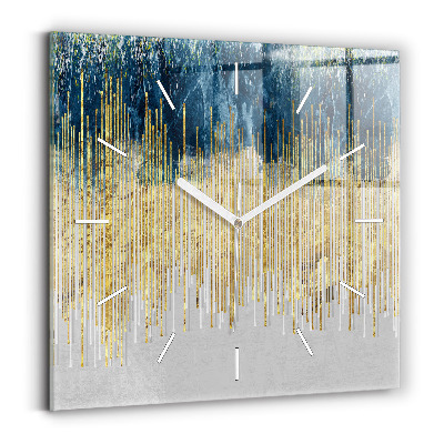 Square wall clock Decorative pattern and gold