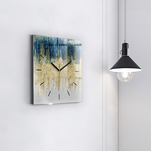 Square wall clock Decorative pattern and gold