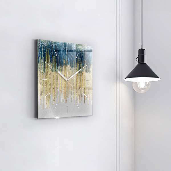 Square wall clock Decorative pattern and gold