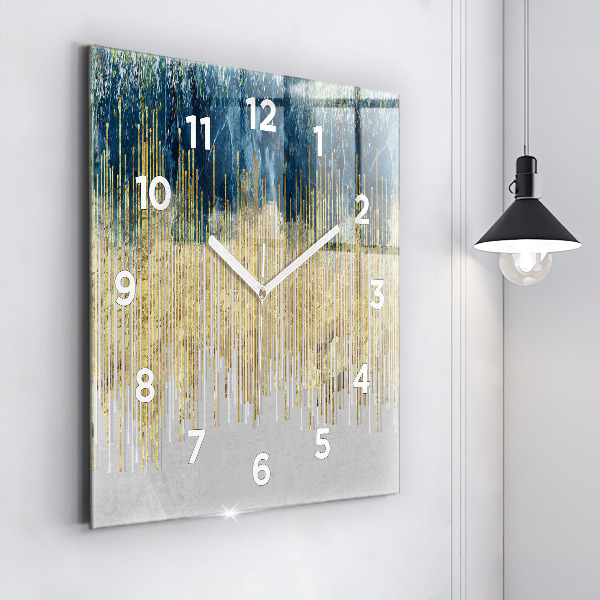 Square wall clock Decorative pattern and gold