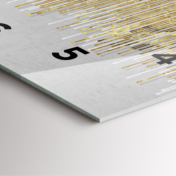 Square wall clock Decorative pattern and gold