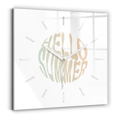 Square wall clock Hello Summer!