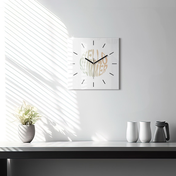 Square wall clock Hello Summer!